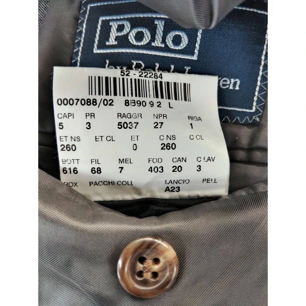 Polo Ralph Lauren Blazer Mens 44L Made in Italy Wool Sport Coat Jacket